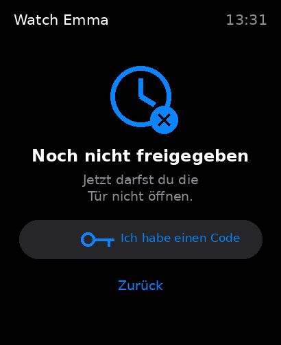 Hinweis: außerhalb der Freigabezeit